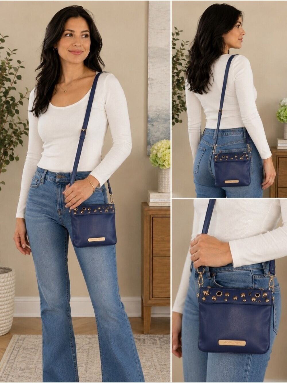 Michael Kors Blue Leather Bag